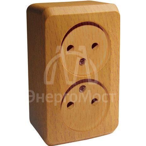 Розетка 2-м ОП Этюд Дача 16А IP20 без заземл. бук SchE PA16-005T