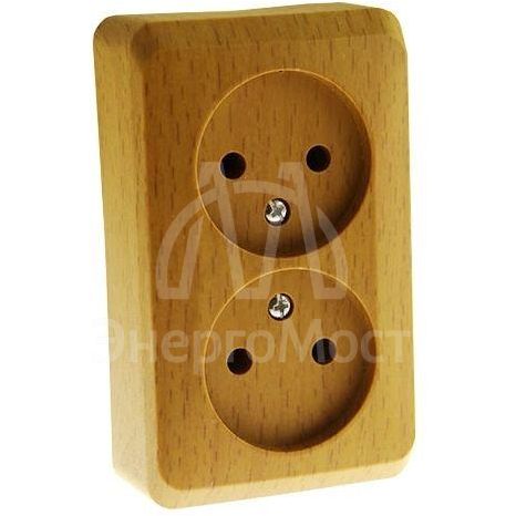 Розетка 2-м ОП Этюд Дача 16А IP20 без заземл. бук SchE PA16-005T