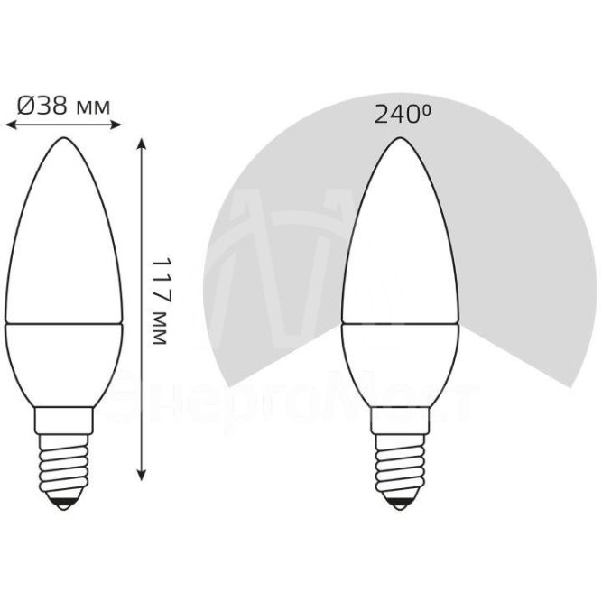 Лампа светодиодная Elementary Свеча 12Вт E14 3000К Gauss 33112
