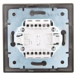 Выключатель 1-кл. 1п СП Мира 10А IP20 с подсветкой со вставкой черн. бархат LEZARD 701-4242-111