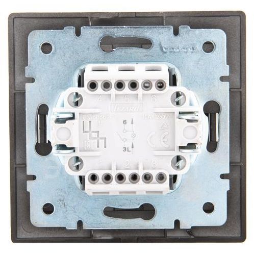 Выключатель 1-кл. 1п СП Мира 10А IP20 с подсветкой со вставкой черн. бархат LEZARD 701-4242-111