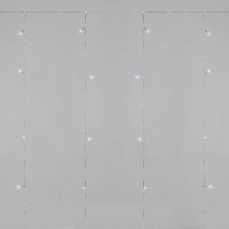Гирлянда светодиодная занавес 1.5х1.5м 64 LED бел. прозр. ПВХ IP20 свечение с динамикой 220В не соединяется с контроллером Neon-Night 235-405