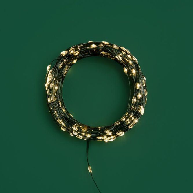 Гирлянда светодиодная &amp;quot;Роса&amp;quot; 50м 500LED тепл. бел. IP20 230В с контроллером провод зел. Neon-Night 303-286