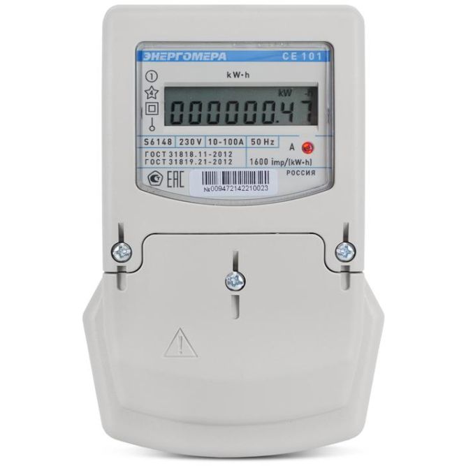 Счетчик CE101 S6 145 1ф 1тариф. Энергомера 101001003013634/101001003013256