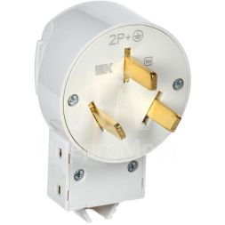 Вилка Впл10-К 32А разборная для плиты с заземл. бел. IEK EVP10-032-K01