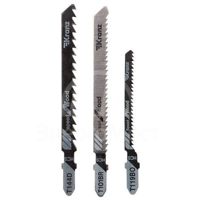 Набор полотен для электролобзика № 3 T144D/T101BR/T119BO 3шт Kranz KR-92-0322