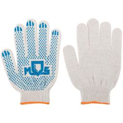 Перчатки вязаные (4 нити) 10 класс вязки х/б с ПВХ 12484