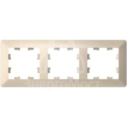 Рамка 3-м AtlasDesign Air беж./дым. бел. SE ATN220203