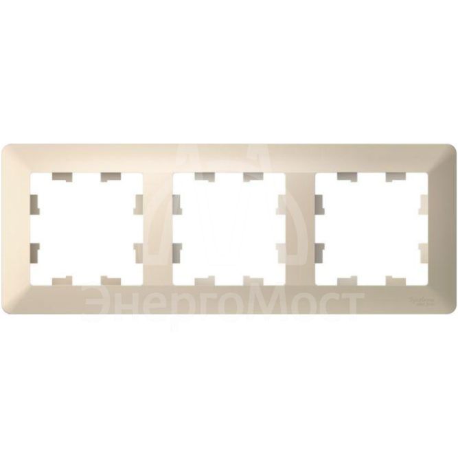 Рамка 3-м AtlasDesign Air беж./дым. бел. SE ATN220203