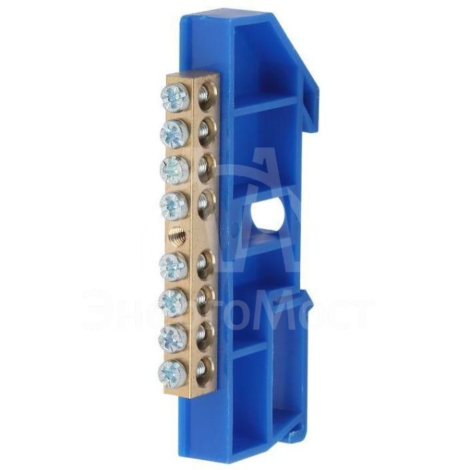 Шина N &amp;quot;ноль&amp;quot; на DIN-изол. ШНИ-6х9-8-Д NO-222-45 син. ЭРА Б0033426