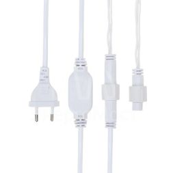 Гирлянда светодиодная &amp;quot;Айсикл&amp;quot; (бахрома) 2.4х0.6м 76LED бел. 5Вт 230В IP65 провод бел. Neon-Night 255-034-6