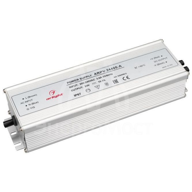 Блок питания ARPV-24400-A 24В 16.7А 400Вт IP67 метал. Arlight 026456(1)