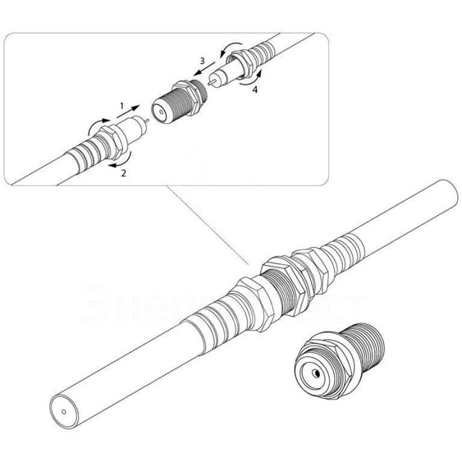 Переходник антенный гнездо F-гнездо F бочка блист. Rexant 06-0020-A