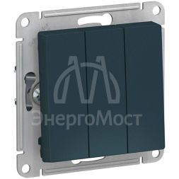 Механизм выключателя 3-кл. СП AtlasDesign 10А IP20 (сх. 1+1+1) 10AX изумруд SchE ATN000831