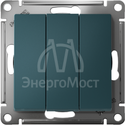 Механизм выключателя 3-кл. СП AtlasDesign 10А IP20 (сх. 1+1+1) 10AX изумруд SchE ATN000831