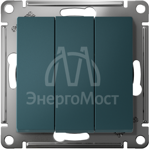 Механизм выключателя 3-кл. СП AtlasDesign 10А IP20 (сх. 1+1+1) 10AX изумруд SchE ATN000831
