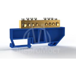 Шина нулевая на DIN-изоляторе 8х12мм 8 отвер. латунь TOKOV ELECTRIC TKE-BCB-812-8-DIN/N