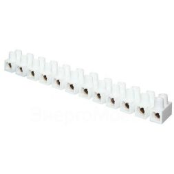Колодка клеммная 10мм 10А полистирол бел. (уп.10шт) EKF plc-KK-10-10-ps-w