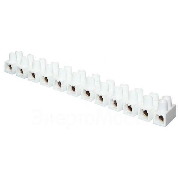 Колодка клеммная 10мм 10А полистирол бел. (уп.10шт) EKF plc-KK-10-10-ps-w