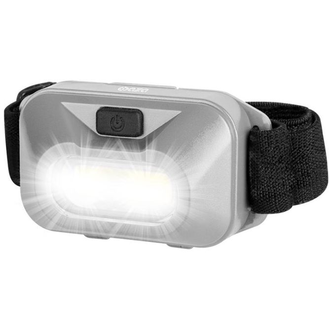 Фонарь налобный H9-L1W-gy 1Вт COB 100лм 100%/50%/мигающий 3хAAA (не входят в комплект) сер. ФАZА 5031180