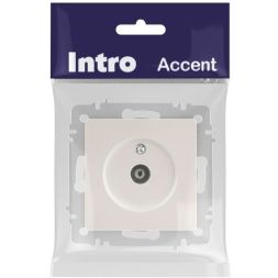 Розетка телевизионная одиночная TV СП Accent 6-301-06 IP20 перламутр. Intro Б0063613