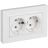Розетка 2-м СП BRITE РСПл12-3-БрАБ 16А в сборе с заземл. без защ. шторок плоская арктич. бел. IEK BR-R27-16-K91-F