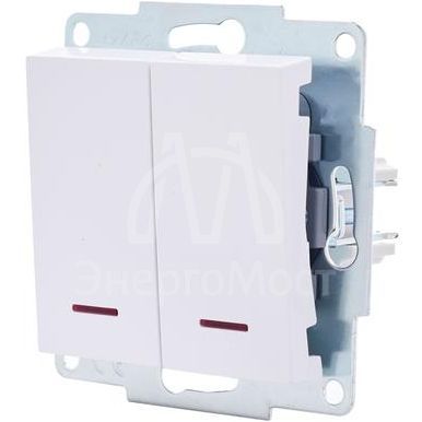 Механизм выключателя 2-кл. с индик. СП VESNA бел. LEZARD 742-0288-112