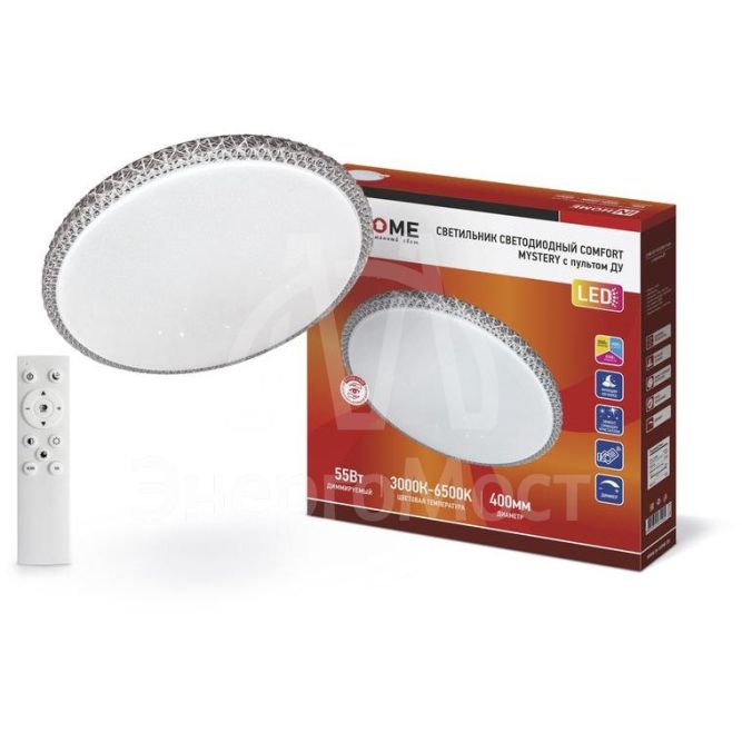 Светильник светодиодный COMFORT MYSTERY 55Вт 230В 3000-6500К 4400лм 400х70мм с пультом ДУ IN HOME 4690612034904