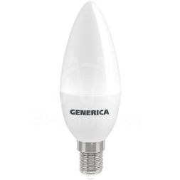 Лампа светодиодная C35 10Вт свеча 6500К E14 230В GENERICA LL-C35-10-230-65-E14-G