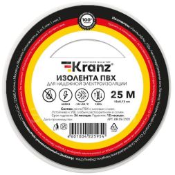 Изолента ПВХ 0.13х15мм 25м бел. (уп.5шт) Kranz KR-09-2101