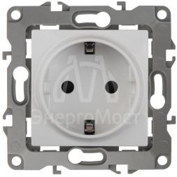 Механизм розетки 1-м СП Эра12 12-2101-01 16А IP20 16AX 250В 2P+E Schuko бел. Эра Б0014675