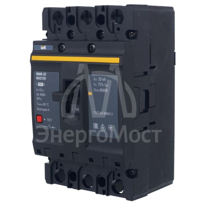 Выключатель автоматический 3п 63А 25кА ВА88-32 MASTER IEK SVA10-3-0063-02