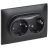 Розетка 2-м SKANDY 16А с заземл. без защ. шторок в сборе SK-R08Bl черн. IEK SK-R21-16-K02-F