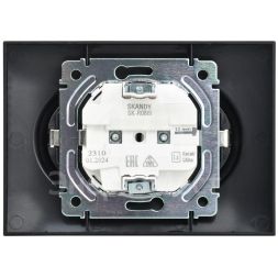 Розетка 2-м SKANDY 16А с заземл. без защ. шторок в сборе SK-R08Bl черн. IEK SK-R21-16-K02-F