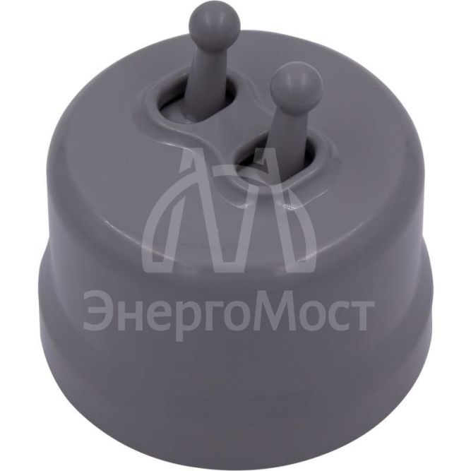 Выключатель 2-кл. (тумблерный) пластик титан Bironi B1-232-26