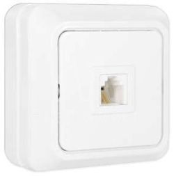 Розетка телефонная 1-м ОП Олимп бел. UNIVersal О0034