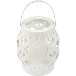 Фонарь декоративный со свечкой плетеный корпус бел. 14х14х16.5см бел. Neon-Night 513-057