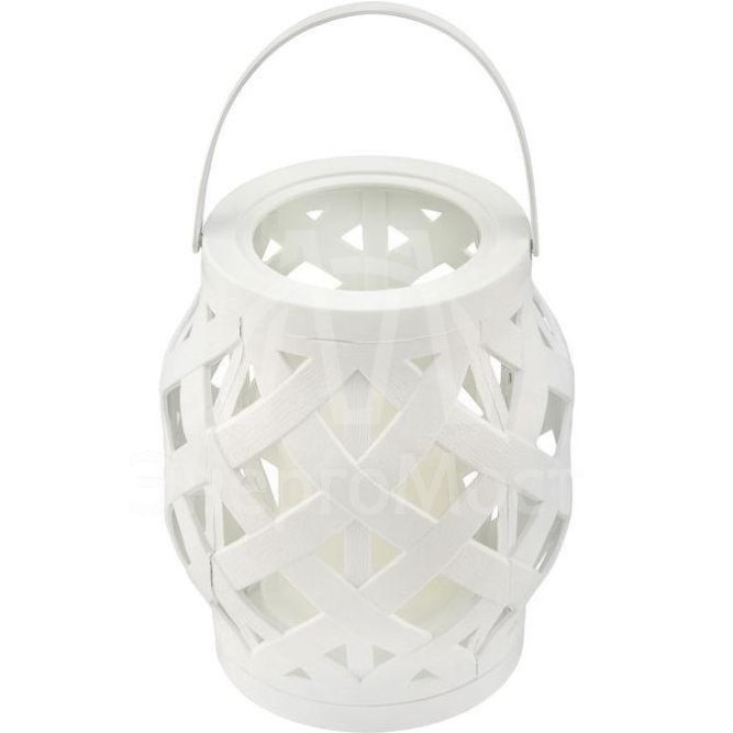 Фонарь декоративный со свечкой плетеный корпус бел. 14х14х16.5см бел. Neon-Night 513-057