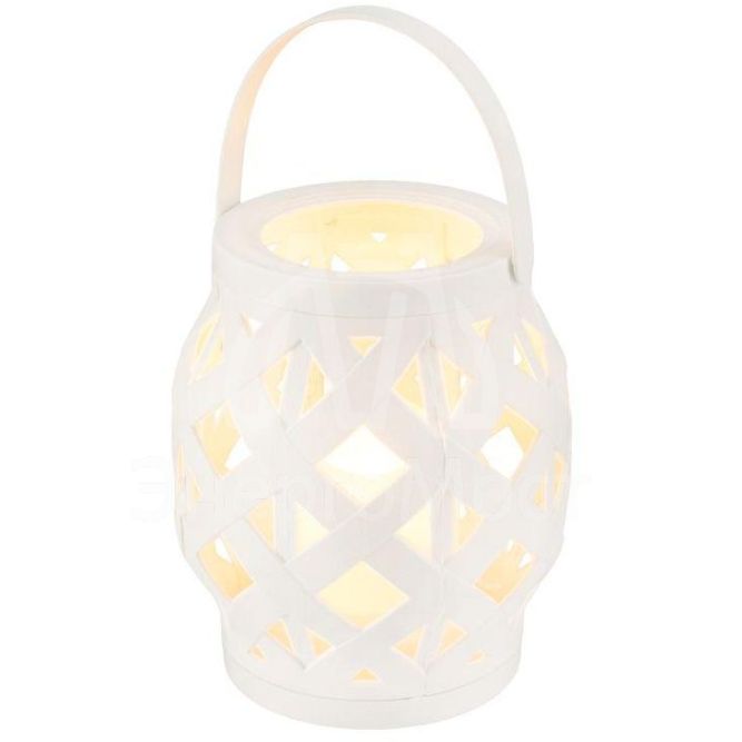 Фонарь декоративный со свечкой плетеный корпус бел. 14х14х16.5см бел. Neon-Night 513-057