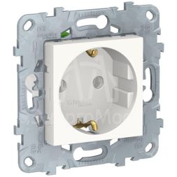 Механизм розетки UNICA NEW без защ. шторок с заземл. с быстрозажим. клеммами 16А 250В бел. SchE NU505618