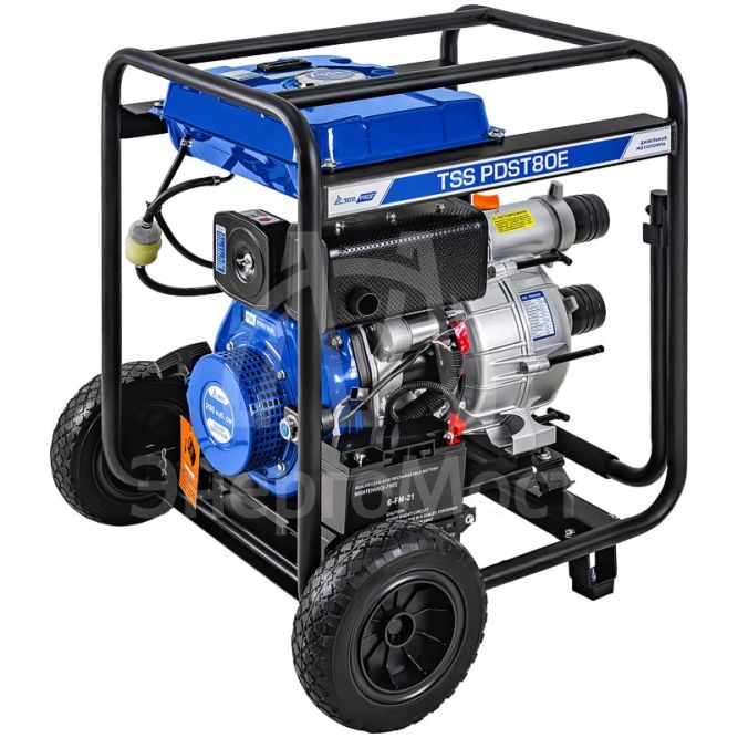 Мотопомпа дизельная TSS PDST80E (с электростартом, АКБ)