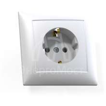 Розетка 1-м СП Селена РС16-370 с заземл. бел. Кунцево 8111