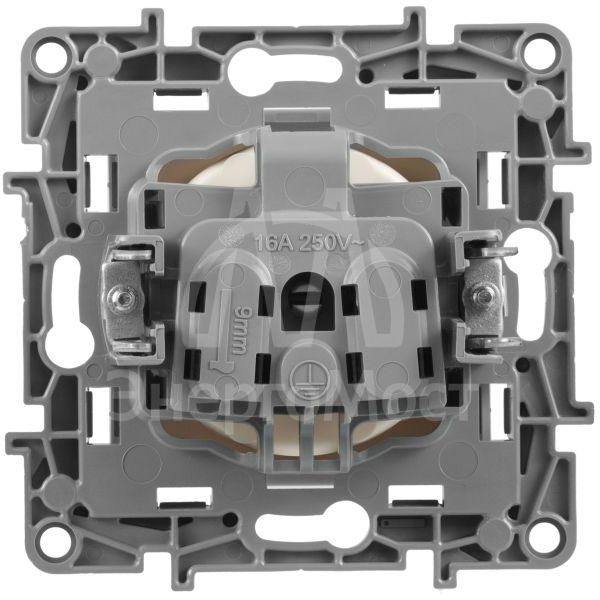 Механизм розетки 1-м СП Etika 2К 16А без заземл. винт. зажимы сл. кость Leg 672320
