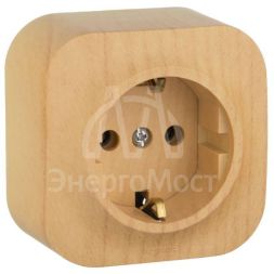 Розетка 1-м ОП Quteo 16А с заземл. дерево Leg 782271