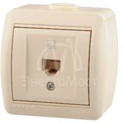 Розетка компьютерная 1-м ОП Ната RJ45 крем. LEZARD 710-0300-139