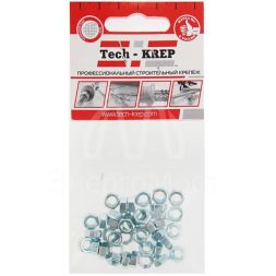 Гайка DIN934 шестигранная М5 оцинк. (уп.40шт) Tech-KREP 103024