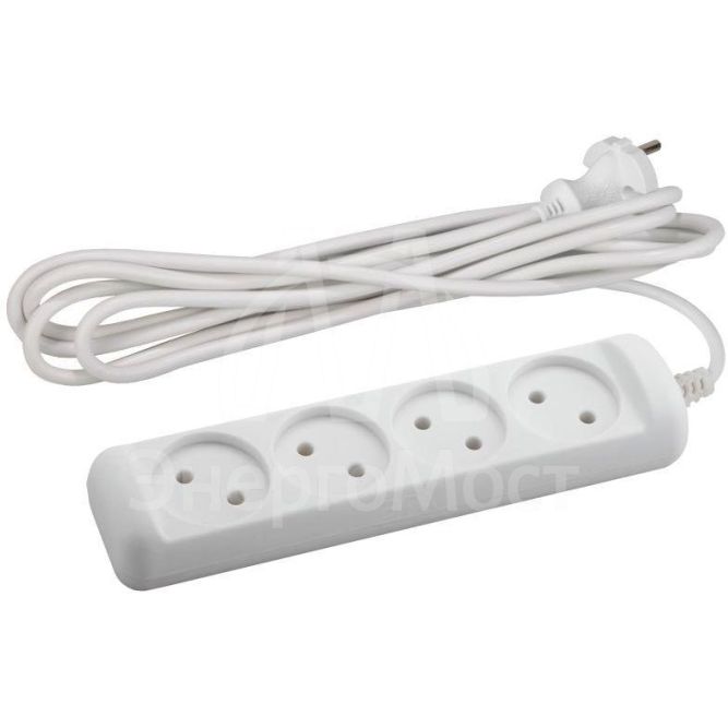 Удлинитель UX(6)-4-3m 4х3м без зазeмл. ПВС 2х0.75 ЭРА Б0028352