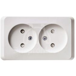 Розетка 2-м ОП Этюд 16А IP20 защ. шторки без заземл. бел. SchE PA16-006B