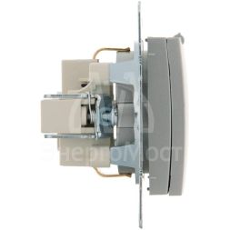 Механизм розетки 1-м СП KARINA с защ. крышкой термопласт с заземл. серебро мат. LEZARD 707-4388-123B