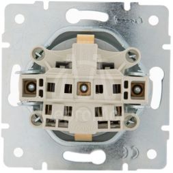 Механизм розетки 1-м СП KARINA с защ. крышкой термопласт с заземл. серебро мат. LEZARD 707-4388-123B